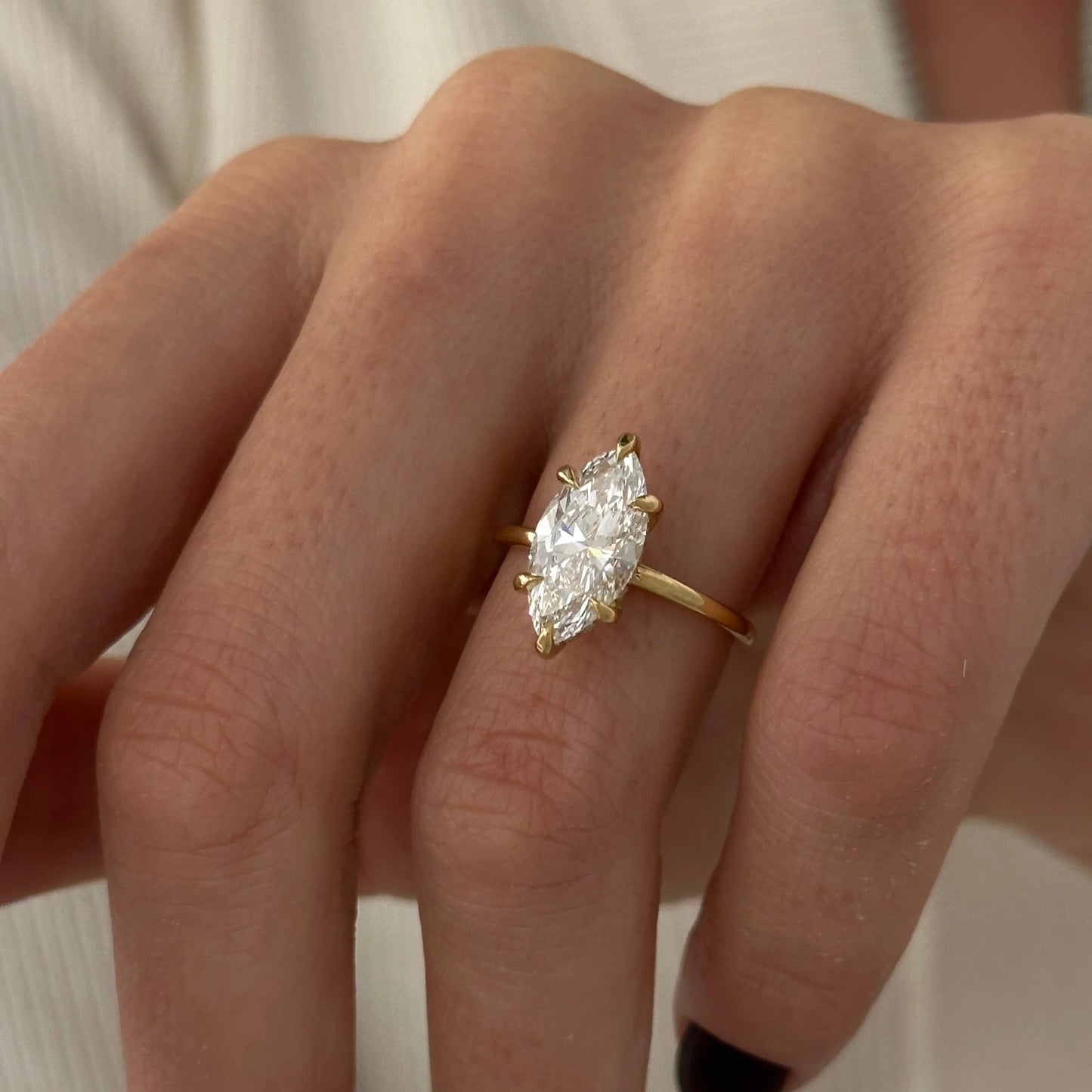 Isabella Marquise Hidden Halo Engagement Ring