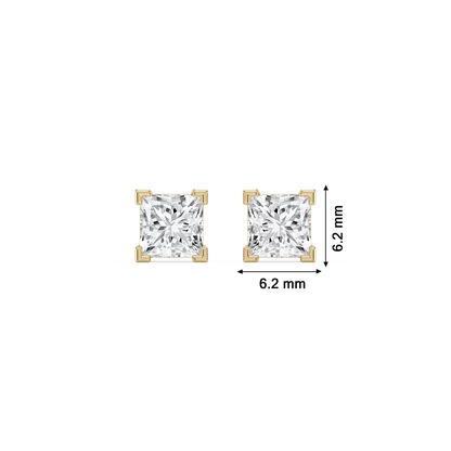 Princess-Cut Lab Diamond Studs
