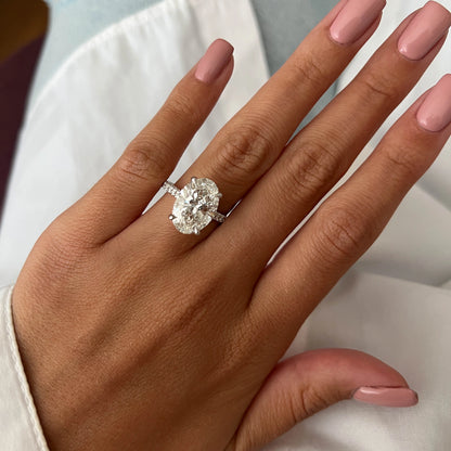 Alina Oval Hidden Halo Engagement Ring