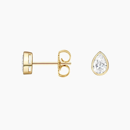 Lab Diamond Bezel Stud Earrings (1/2 ct. tw.) in 14K Yellow Gold