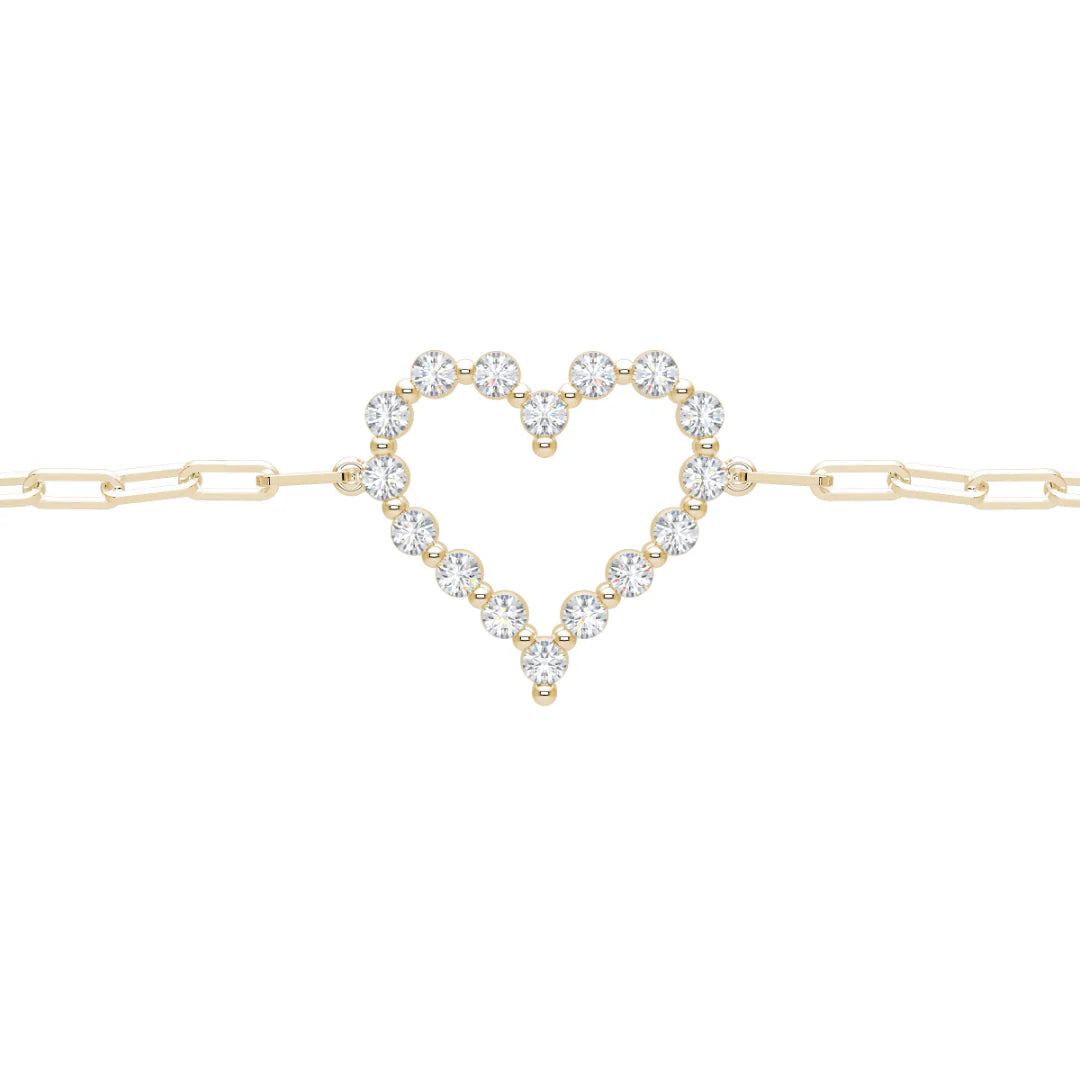 Floating Diamond Heart Bracelet 0.56 ctw