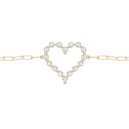 Floating Diamond Heart Bracelet 0.56 ctw