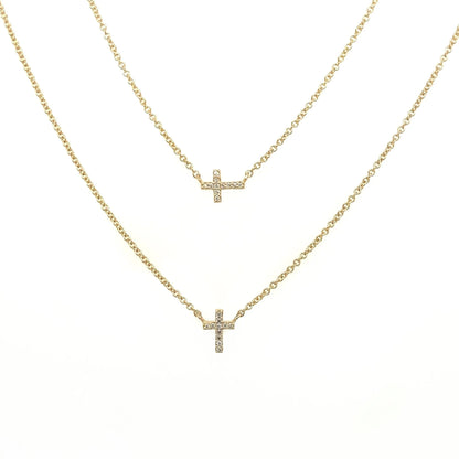 Petite Diamond Cross Necklace