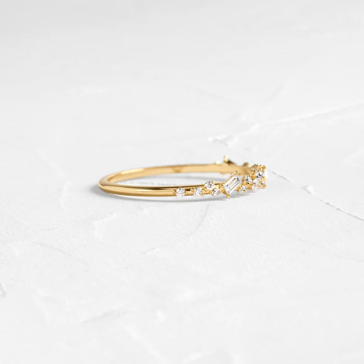 Sprinkle of Sugar Bezel Ring in Baguette Cut Diamond