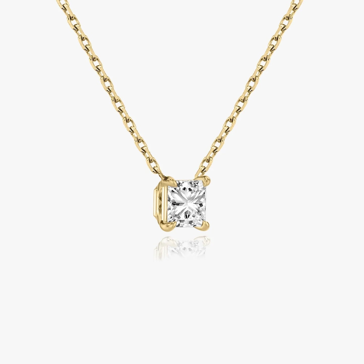 1.0 CT PRINCESS SOLITAIRE CVD F/VS DIAMOND NECKLACE