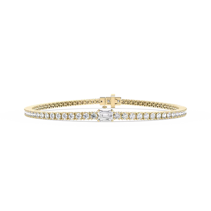 Emerald Solitaire Tennis Bracelet