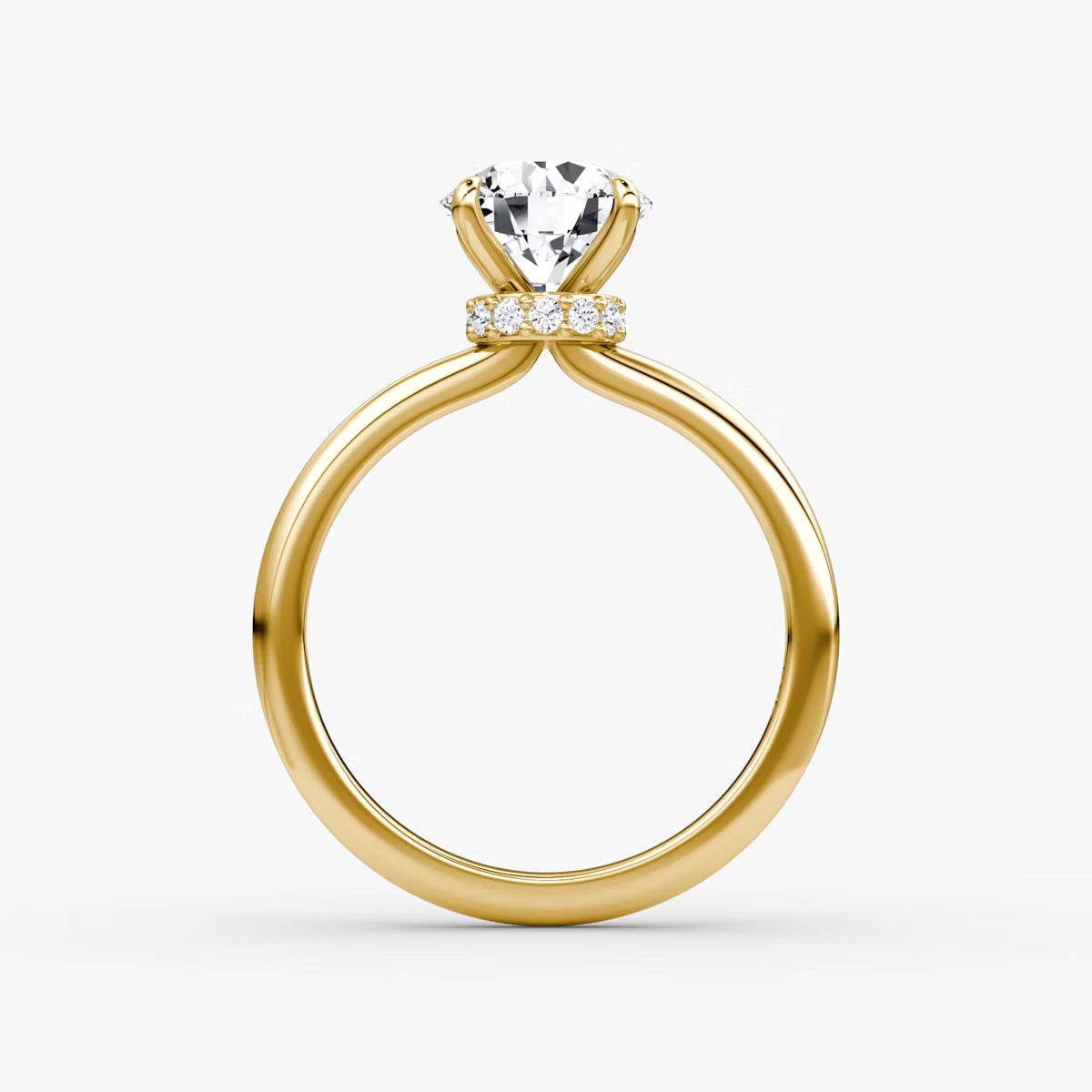 The Veiled Halo 1 Carat Round Brilliant Yellow Gold Engagement Ring