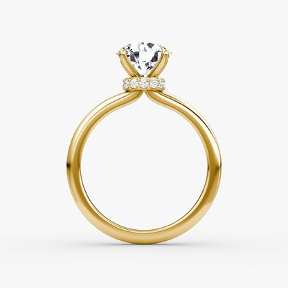 The Veiled Halo 1 Carat Round Brilliant Yellow Gold Engagement Ring