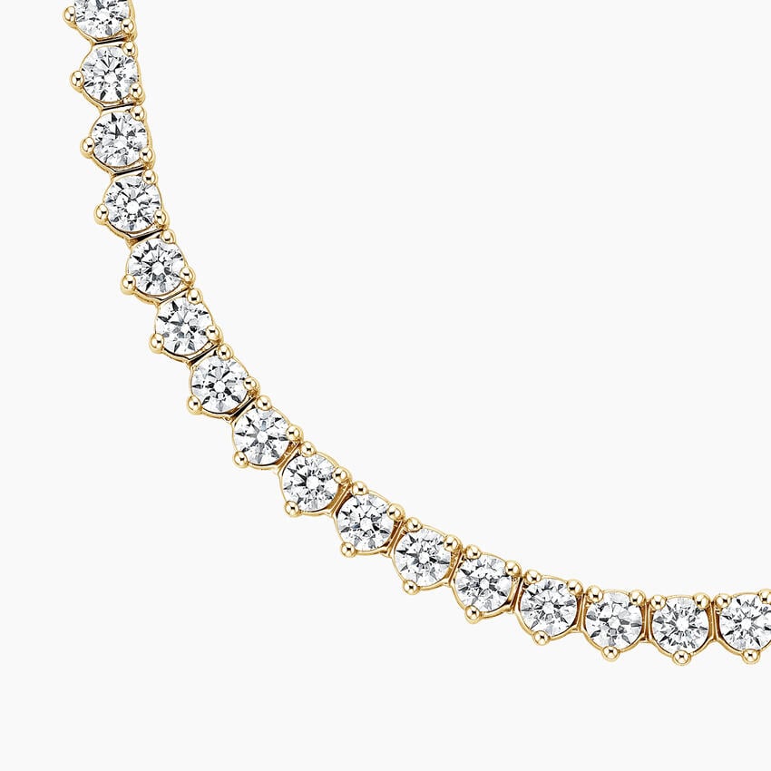 Perfect Three-Prong Lab Diamond Tennis Necklace in 18K Gold