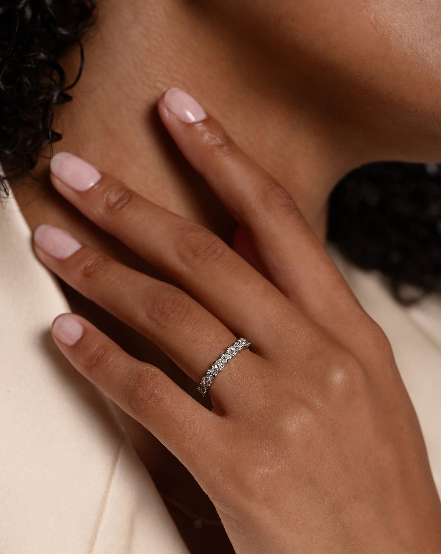 Marquise Cluster Eternity Band