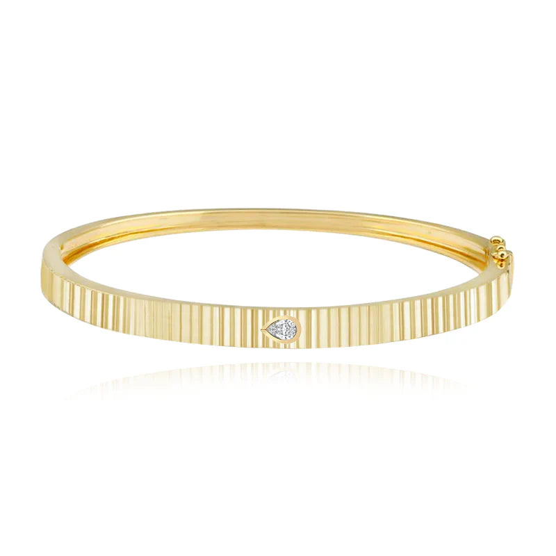 THICK FLUTED DIAMOND BANGLE
