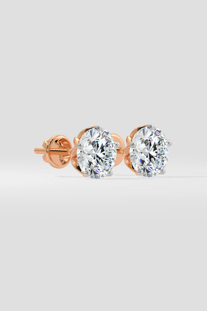 4 ct Solitaire Studs