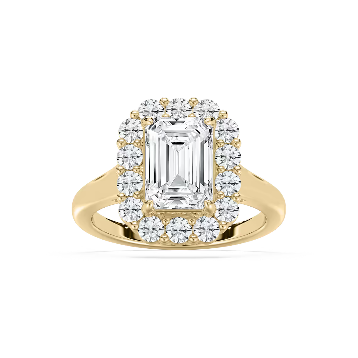 Thea Halo Emerald Engagement Ring