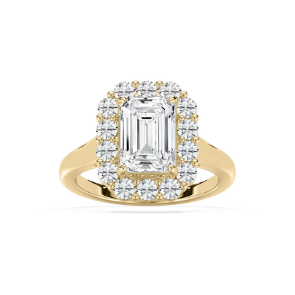 Thea Halo Emerald Engagement Ring