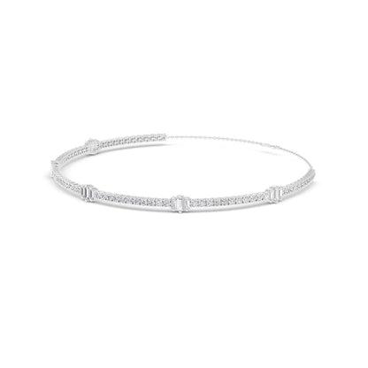 10.76 Carat Round & Baguette Lab Grown Diamond Tennis Choker Necklace