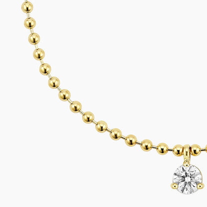 Lab Diamond Solitaire Bead Chain Pendant (0.40 ct. tw.) in 14K Gold