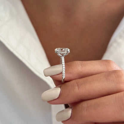 Ada Oval Hidden Halo Engagement Ring