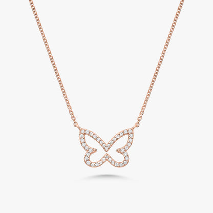 Laura Dainty Diamond Butterfly Necklace