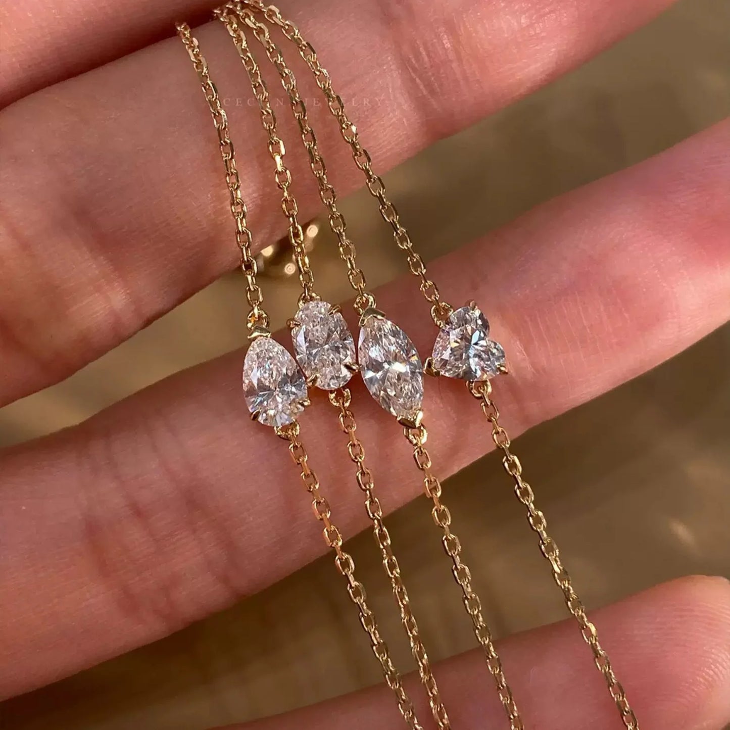 MARQUISE SHAPED LAB GROWN DIAMOND SOLITAIRE BRACELET