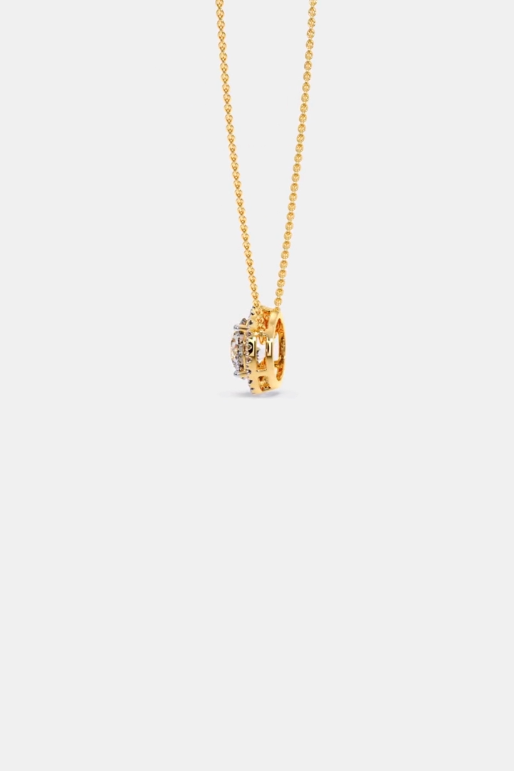 1 ct Halo Solitaire Necklace