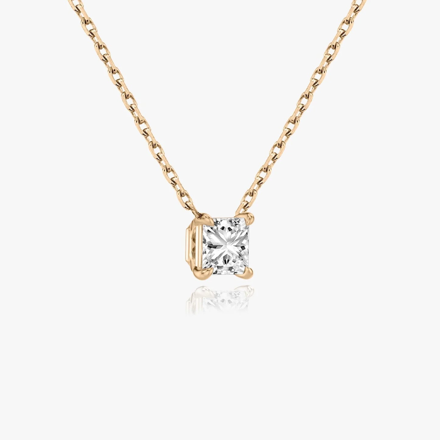 1.0 CT PRINCESS SOLITAIRE CVD F/VS DIAMOND NECKLACE