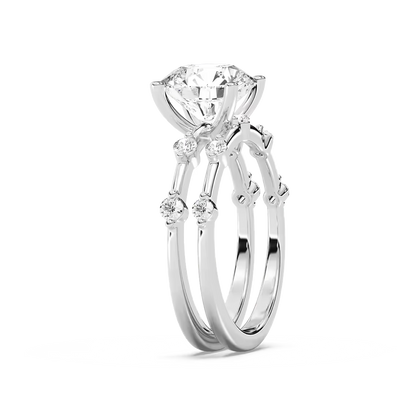 Mila Round Brilliant Wedding Set