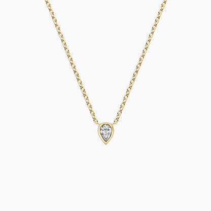 Lab Diamond Bezel Solitaire Pendant in 14K Yellow Gold