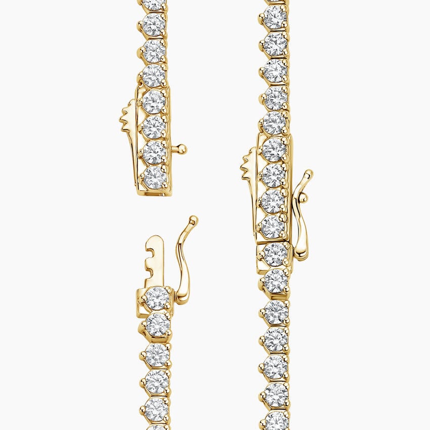 Perfect Three-Prong Lab Diamond Tennis Necklace in 18K Gold