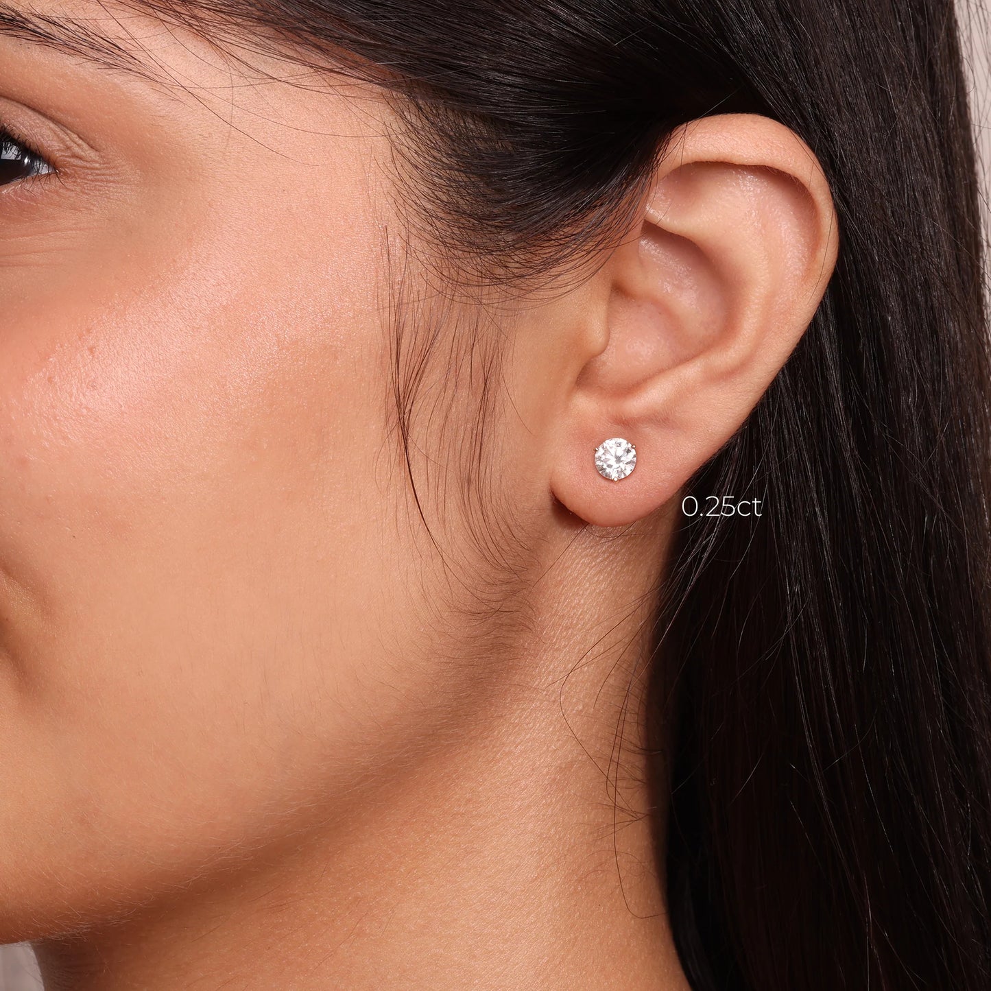 EVE Round Prong Solitaire Studs 18KT Gold
