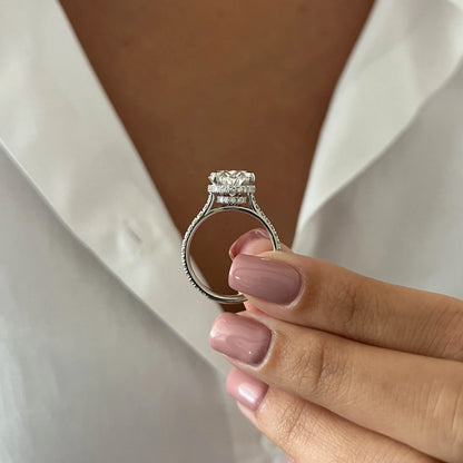 Alina Oval Hidden Halo Engagement Ring
