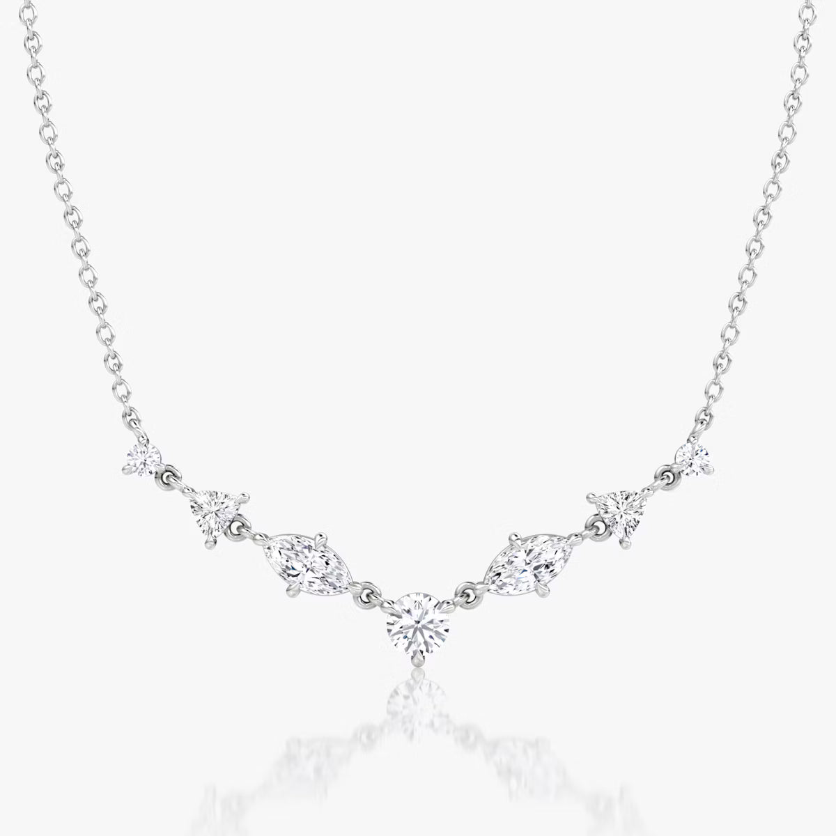 Mixed Shape Linked Tennis Necklace