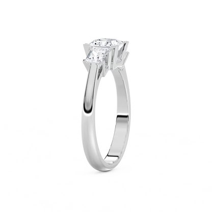 Classic Princess Three Stone Ring