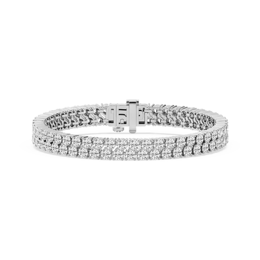 Classic Double Row Diamond Tennis Bracelet