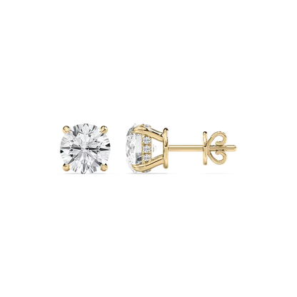Hidden Halo Round Diamond Earrings