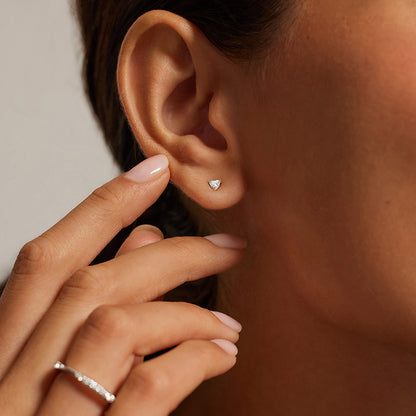 Heart Lab Diamond Stud Earrings (1/4 ct. tw.) in 14K Yellow Gold