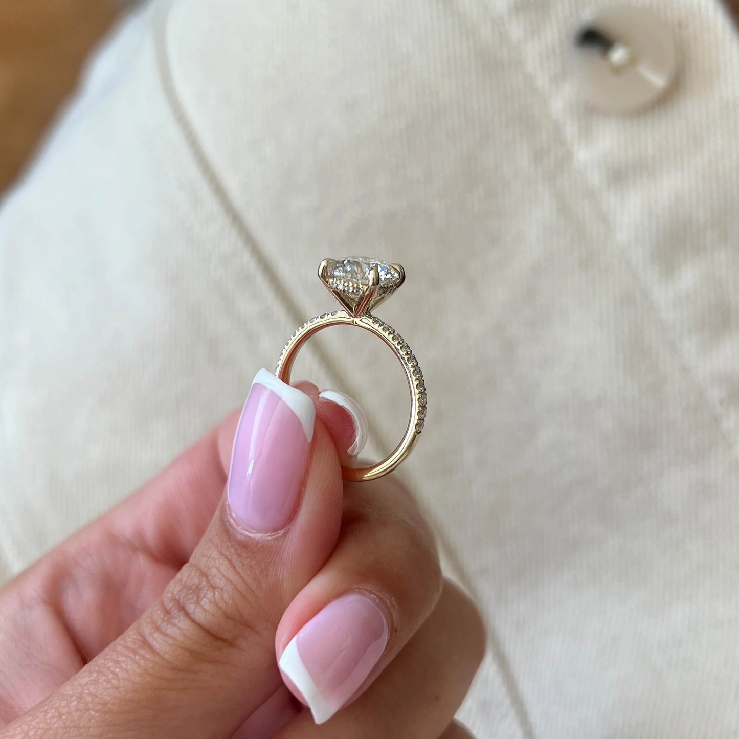 Alma Round Hidden Halo Engagement Ring