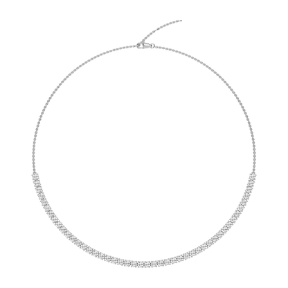 Half Diamond Tennis Necklace