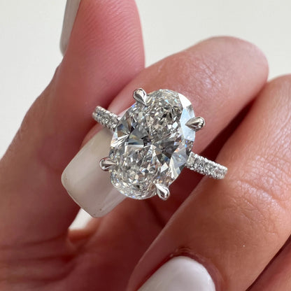 Ada Oval Hidden Halo Engagement Ring