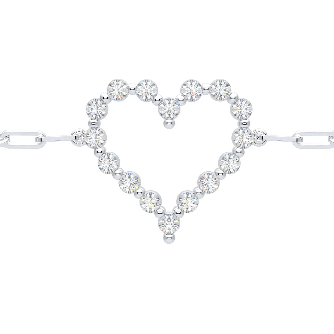 Floating Diamond Heart Bracelet 0.56 ctw