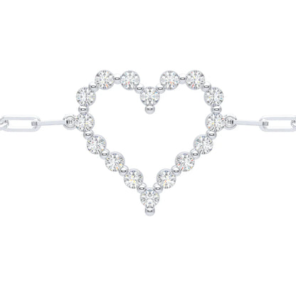 Floating Diamond Heart Bracelet 0.56 ctw