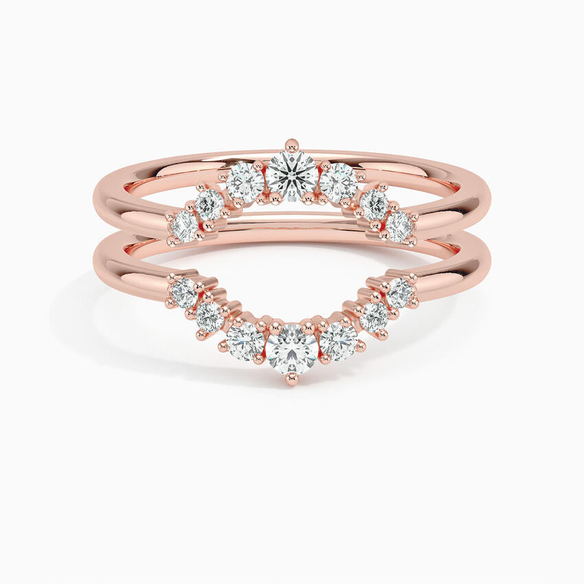 Aria Nested Contoured Diamond Ring Stack (1/3 ct. tw.) in 18K White Gold