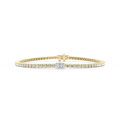 Oval Solitaire Tennis Bracelet
