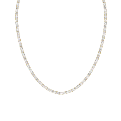 Classic Round and Emerald Cut Tennis Necklace