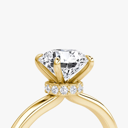 The Veiled Halo 1 Carat Round Brilliant Yellow Gold Engagement Ring