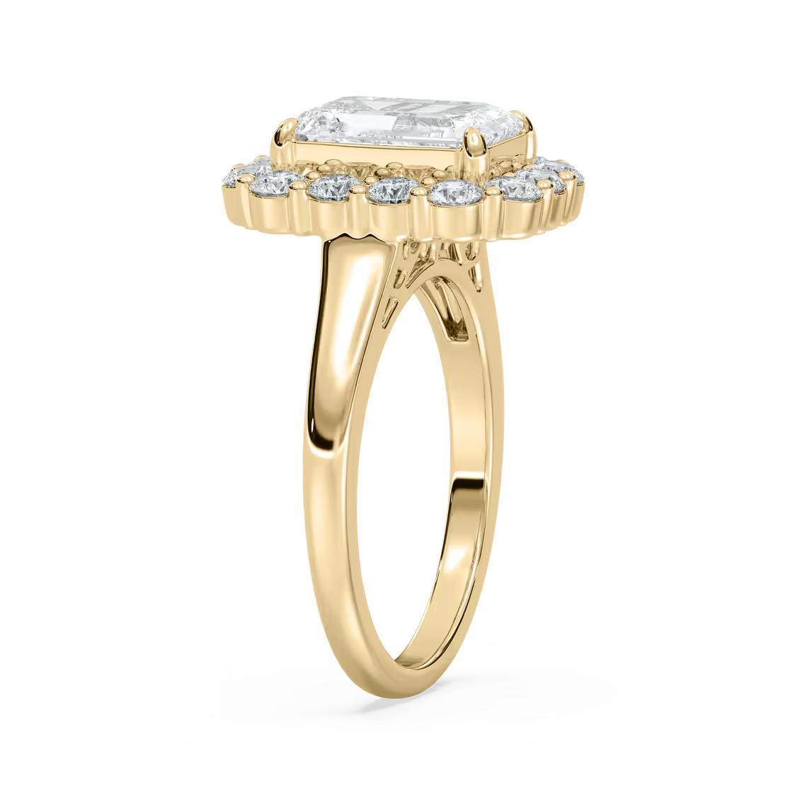Thea Halo Emerald Engagement Ring