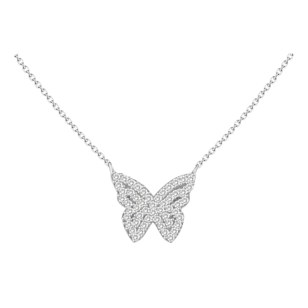 Dainty Diamond Butterfly Necklace