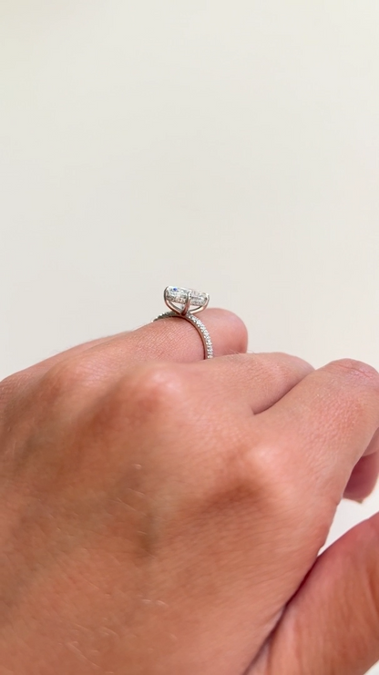 Ada Oval Hidden Halo Engagement Ring