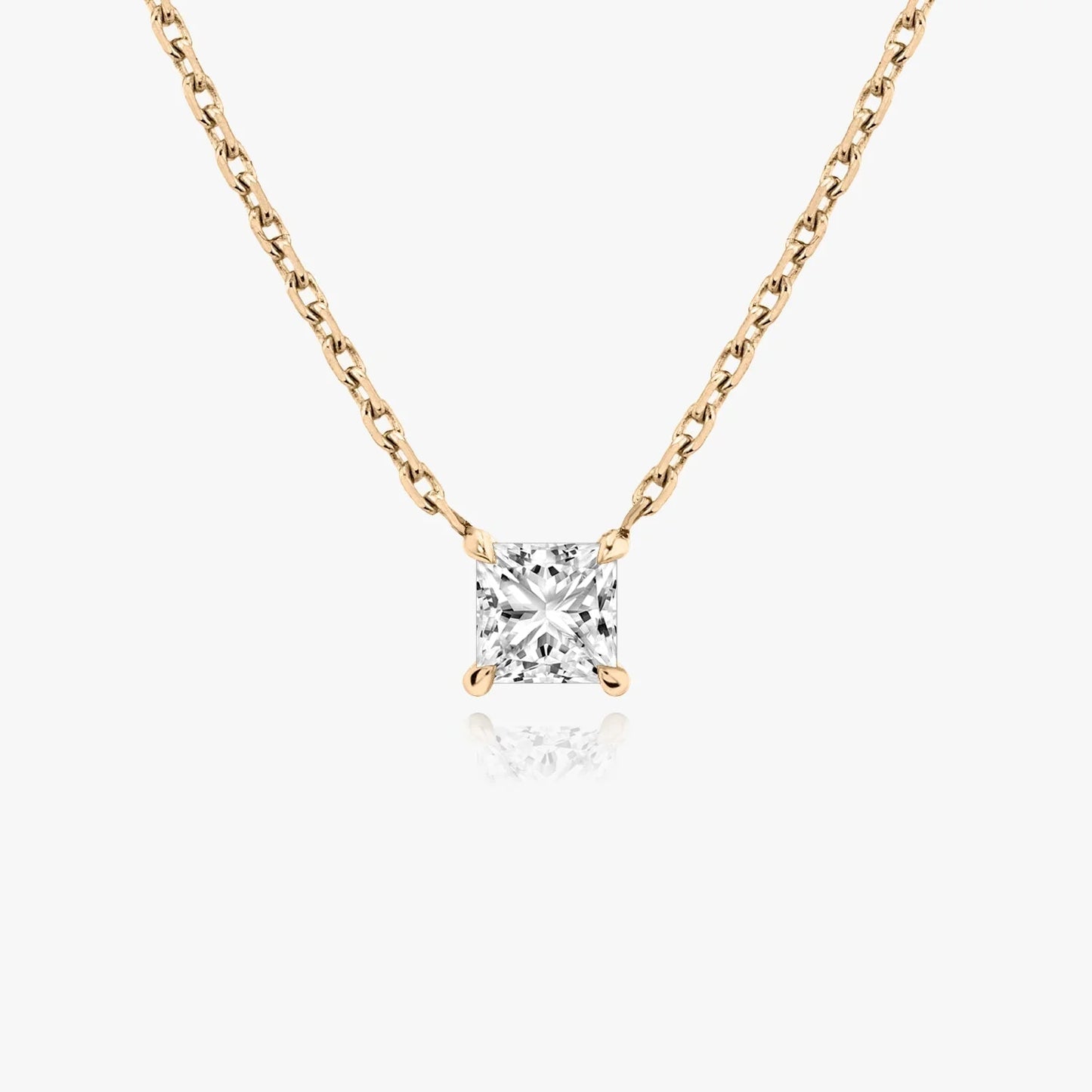 1.0 CT PRINCESS SOLITAIRE CVD F/VS DIAMOND NECKLACE