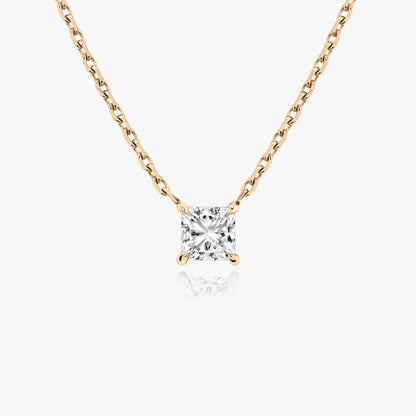 1.0 CT PRINCESS SOLITAIRE CVD F/VS DIAMOND NECKLACE