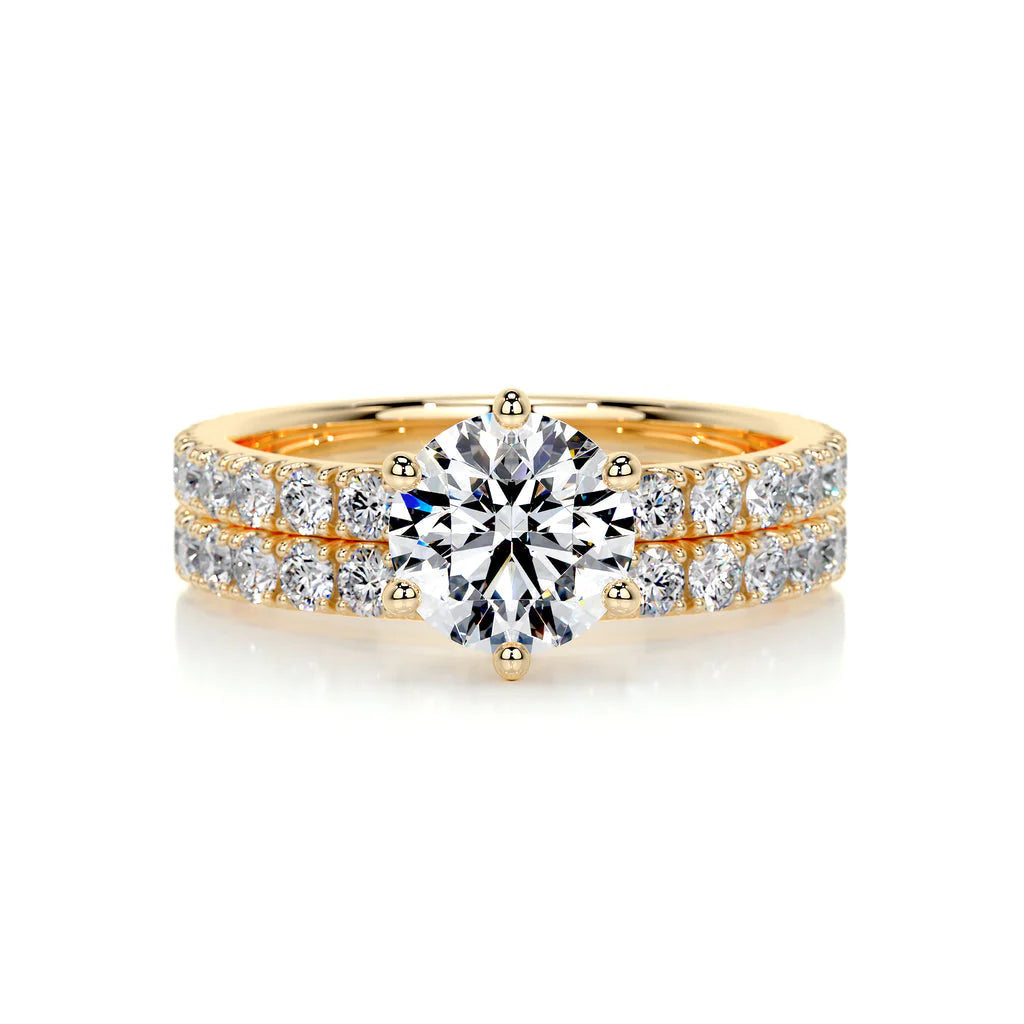1.50 CT ROUND SOLITAIRE F/VS DIAMOND BRIDAL RING SET